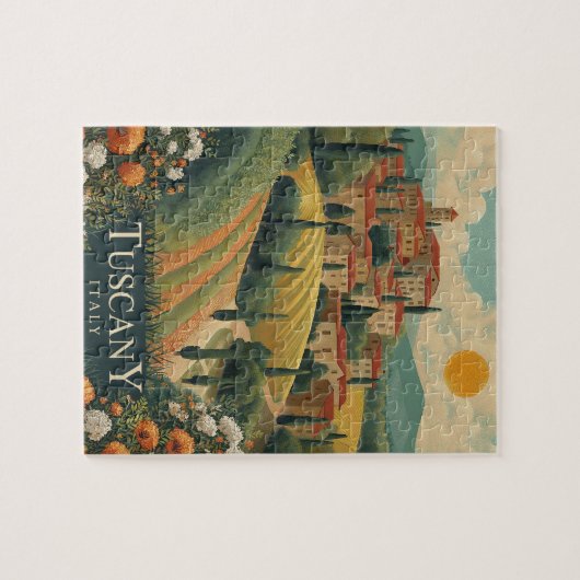 Toscane bij zonsondergang - Italië Reizen Legpuzzel (Horizontaal)