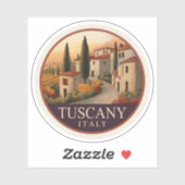 Toscane bij zonsondergang - Italië Reizen Sticker (Vel)
