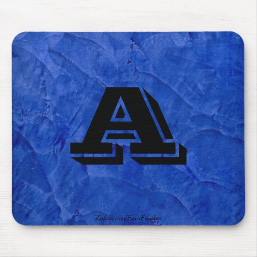 Toscane Blauwe namaak afwerking monogram Muismat (Voorkant)