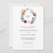 Toscane Botanische Floral Wreath Wedding Kaart (Voorkant)
