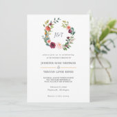 Toscane Botanische Floral Wreath Wedding Kaart (Staand voorkant)