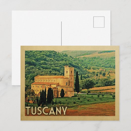 Toscane Briefkaart Italië Vintage Travel (Voorkant / Achterkant)