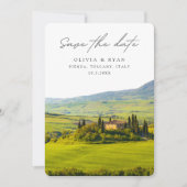 Toscane Bruiloft Pienza Italië Save the Date Kaart (Voorkant)