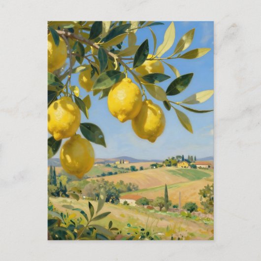 Toscane citroenboom landschap briefkaart (Voorkant)