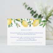 Toscane Citroenen Blauwe Tegels Bruiloft Douche Re Informatiekaartje (Staand voorkant)