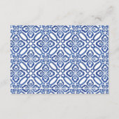 Toscane Citroenen Blauwe Tegels Bruiloft Douche Re Informatiekaartje (Achterkant)