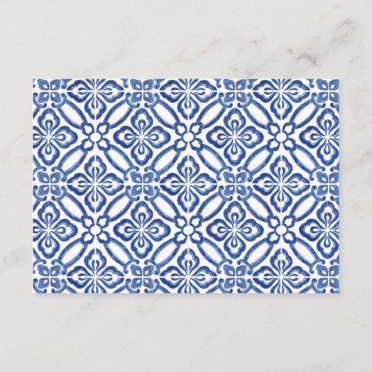 Toscane Citroenen Blauwe Tegels Trouw Bruiloft Cad Informatiekaartje (Achterkant)