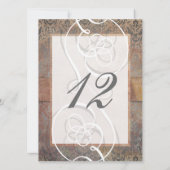 Toscane Damask Elegant Table Number Kaarten (Achterkant)