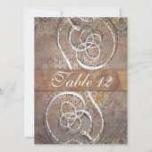 Toscane Damask Elegant Table Number Kaarten (Voorkant)
