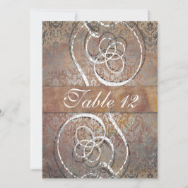  Toscane Damask Elegant Table Number Kaarten