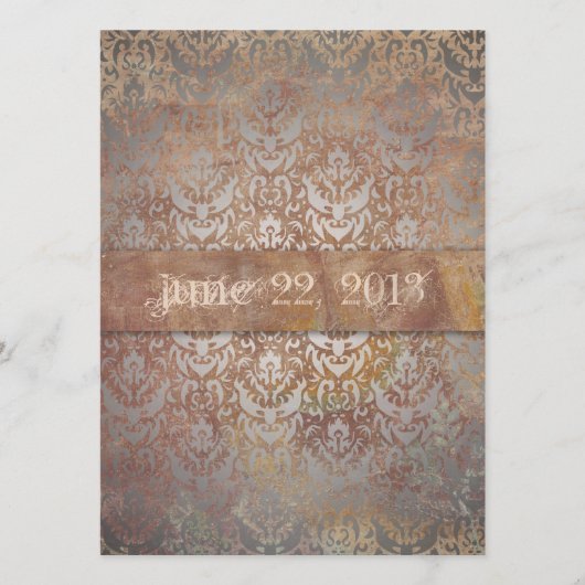  Toscane Damask Italiaanse legance Save The Date (Voorkant)