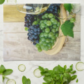 Toscane druiven en wijn keukenhanddoek (Gevouwen)
