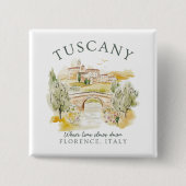 Toscane Florence Italië – Sereen zomerlandschap Vierkante Button 5,1 Cm (Voorkant)