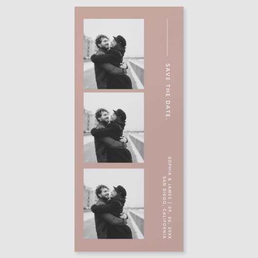 Toscane fotostrip bruiloft Magnetische Save The Da (Voorkant)