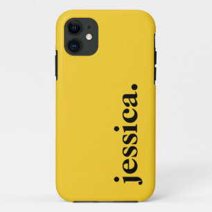 Toscane Geel Effen Kleur Elegante Naam Case-Mate iPhone Case