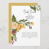 Toscane Gouden Zonnebloem Bloemrijke Bruidsdouche Kaart (Voorkant / Achterkant)