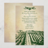 Toscane Green Winery Vineyard Wedding Invitations Kaart (Voorkant / Achterkant)