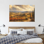 Toscane herfst landschapschilderkunst canvas afdruk (Insitu (Slaapkamer))