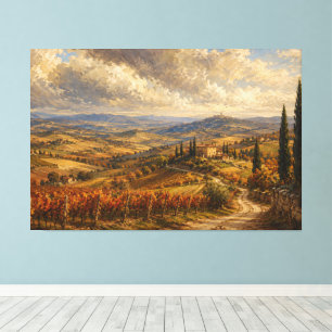 Toscane herfst landschapschilderkunst canvas afdruk