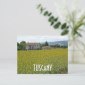 Toscane Hillside Sunflower Field Briefkaart (Staand voorkant)