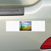 Toscane HIlside met papavers Bumpersticker (Op auto)