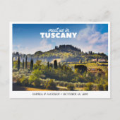 Toscane Huwelijk Italië Bewaar de Datum Retro Briefkaart (Voorkant)