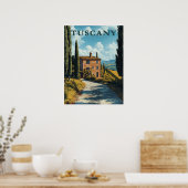 Toscane, idyllisch Italiaans platteland Poster (Keuken)