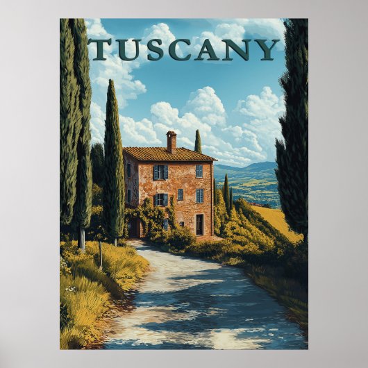 Toscane, idyllisch Italiaans platteland Poster (Voorkant)