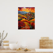 Toscane in de herfst schilderij | Italië Reizen |  Poster (Keuken)