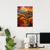 Toscane in de herfst schilderij | Italië Reizen |  Poster (Thuiskantoor)