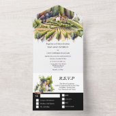 Toscane Italiaans Toscaanse Villa waterverf wijnma All In One Uitnodiging (Binnen)