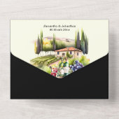 Toscane Italiaans Toscaanse Villa waterverf wijnma All In One Uitnodiging (Achterkant)