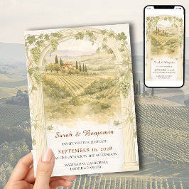 Toscane Italiaanse heuvel wijngaard trouw uitnodig Kaart