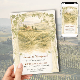 Toscane Italiaanse heuvel wijngaard trouw uitnodig Kaart