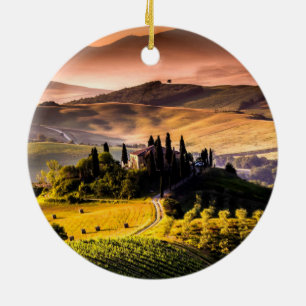 Toscane, Italiaanse landschapsfoto Keramisch Ornament