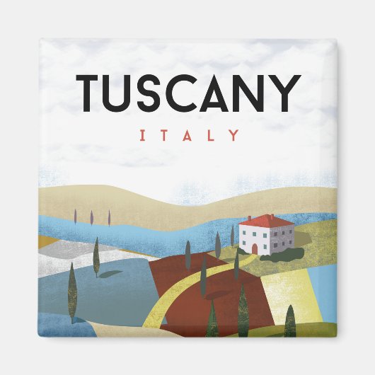 Toscane italiaanse reisweg Magnet (Voorkant)