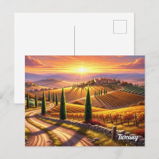 Toscane Italiaanse villa Briefkaart (Voorkant / Achterkant)