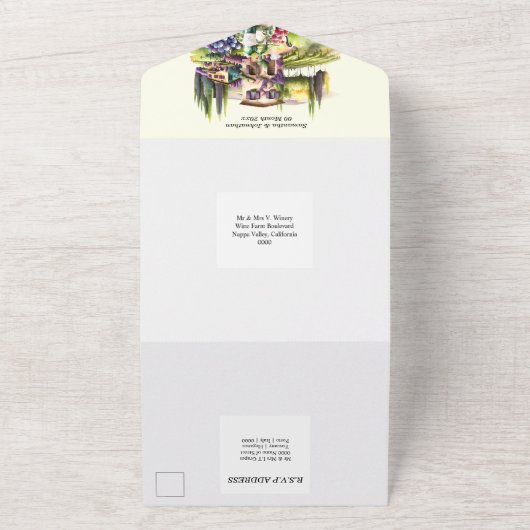 Toscane Italiaanse wijnmakerij lavendel Italië wij All In One Uitnodiging (Buitenkant)