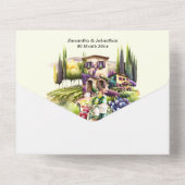 Toscane Italiaanse wijnmakerij lavendel Italië wij All In One Uitnodiging (Achterkant)
