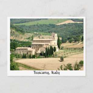 Toscane Italië Abbey of Sant'Antimo in Wheat Field Briefkaart