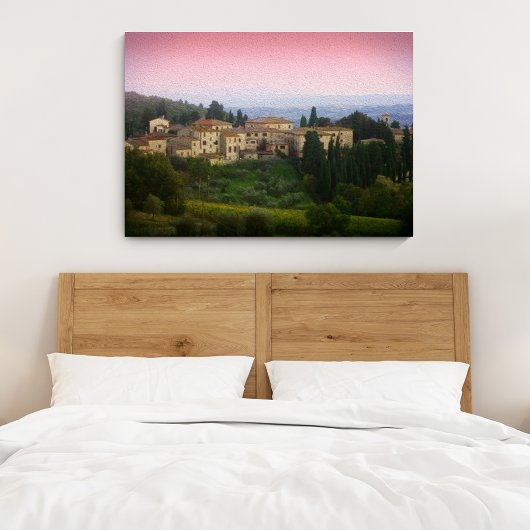 Toscane Italië Aquarel Effect Opgespannen Canvas Afdruk