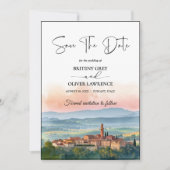 TOSCANE Italië Aquarel Silhouet Save The Date (Voorkant)