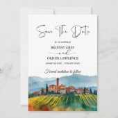 TOSCANE Italië Aquarel Silhouette Save The Date (Voorkant)