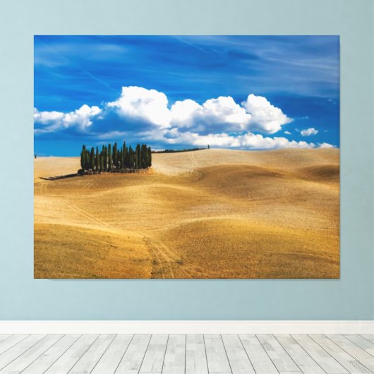 Toscane (Italië) bedekt het landschap Canvas Afdruk (Insitu (Houten vloer))