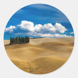 Toscane (Italië) bedekt het landschap Ronde Sticker