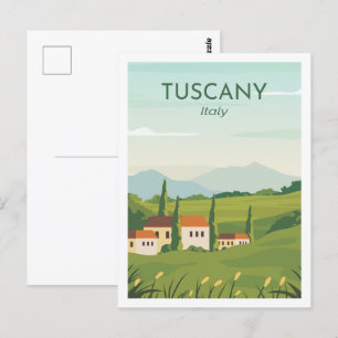 Toscane Italië Beroemde Reisplaats Illustratie Briefkaart