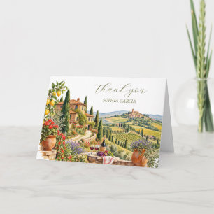 Toscane Italië Citrus Bruiloft Dank je Bedankkaart