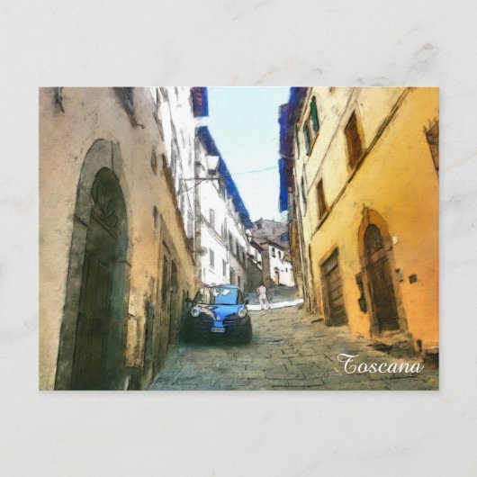 Toscane. Italië. Cortona. Briefkaart (Voorkant)