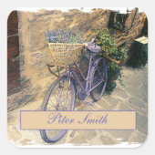 Toscane. Italië. Cortona. Fietsen. Vierkante Sticker (Voorkant)