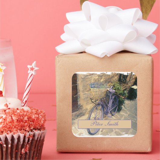 Toscane. Italië. Cortona. Fietsen. Vierkante Sticker (Feest)